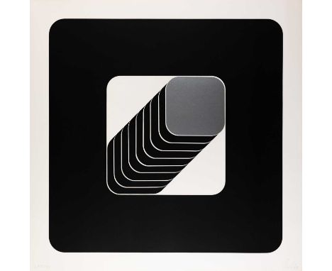 Thomas Lenk (1933 Berlin - Schwäbisch Hall 2014) Ohne Titel. 1971.Farbserigrafie auf leichtem Karton. Unter der Darstellung m