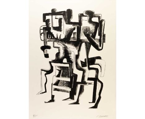 Ossip Zadkine (1888 Wizebsk - Neuilly-sur-Seine 1967) Ohne Titel. Um 1960.Lithografie auf BFK-Rives-Velin.Unterhalb der Darst