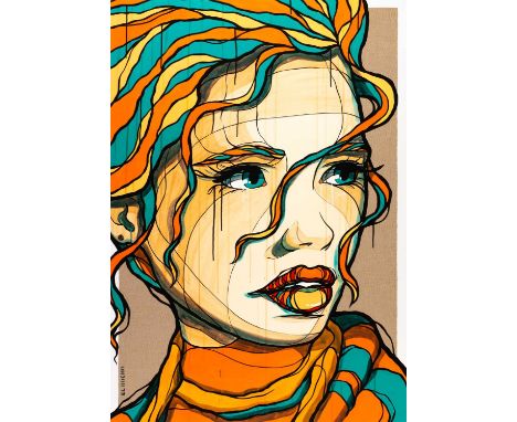El Bocho (1978 Frankfurt am Main - lebt in Berlin) Girl with tears. 2019.Fine Art-Print auf Hahnemühle Velvet.Verso mit Bleis