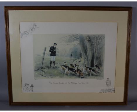 A Framed Ros Goody Limited Edition Print, The Cheshire Beagles at The Riddings, Lea Green Hall, 40cm Wide 