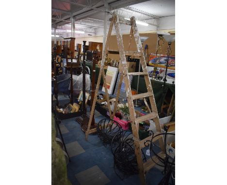 A Vintage Wooden Five Step Step Ladder 