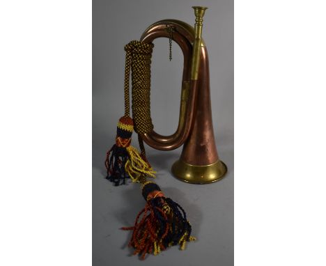 A Copper and Brass Military Style Bugle, 28.5cm High 