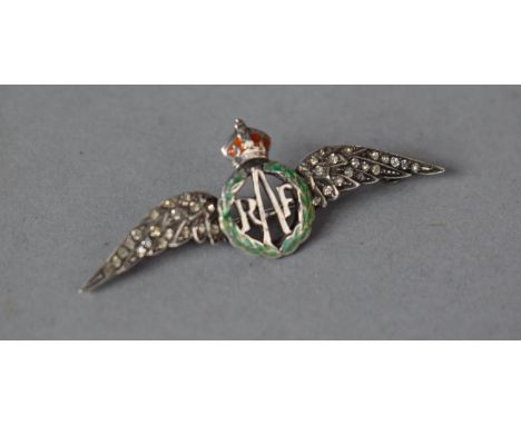 A Silver and Enamel RAF Sweetheart Brooch 