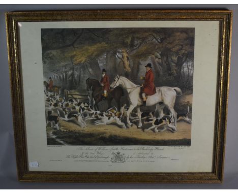 A Framed Print of an Engraving, "William Smith Huntsman to the Brocklesby Hands", 37.5cm wide 