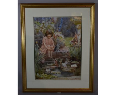 A Framed Margaret Tarrant Print, The Water Lily Pond, 28cm Wide 