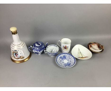 ROYAL GRAFTON 'ROYAL STEWART' TEA WARE,along with blue and white tea ware, also a Bell's decanter