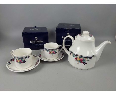 COLLECTION OF ROYAL DOULTON 'AUTUMN'S GLORY' TEA WARE,including six cups and saucers, sugar and cream, six side plates and a 