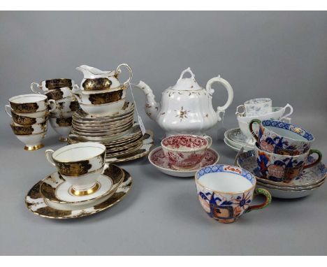 TUSCAN TEA SERVICE,along with a Victorian teapot, two others, three Davenport cups and saucers, and other ceramics