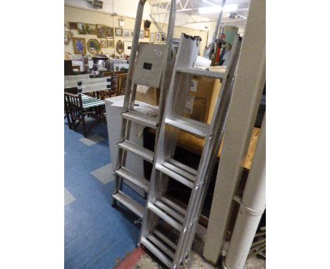 An Aluminium Step Ladder and a Three Section Ladder