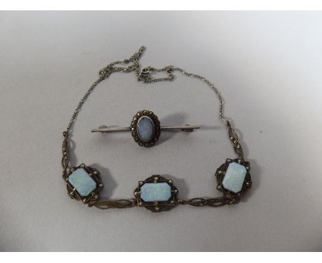 An Opal Necklace and Opal Brooch 