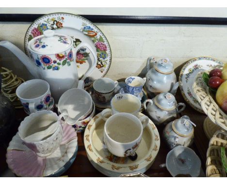 A Tray of Ceramics to Include Oriental Tea Service, Bunnykins Child's Bowl, Floral Pattern Coffee Service Etc 