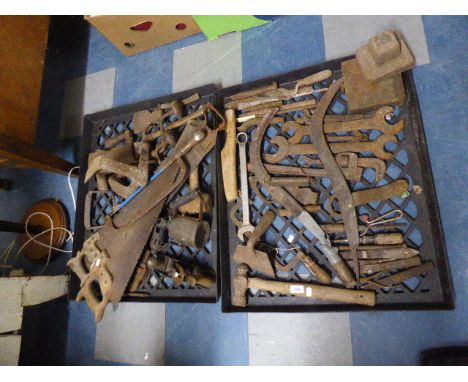 Two Tray of Vintage Tools Including Stanley Plane No.4 