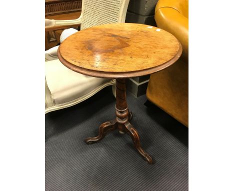 A late Victorian walnut tripod table and another similar (2)  