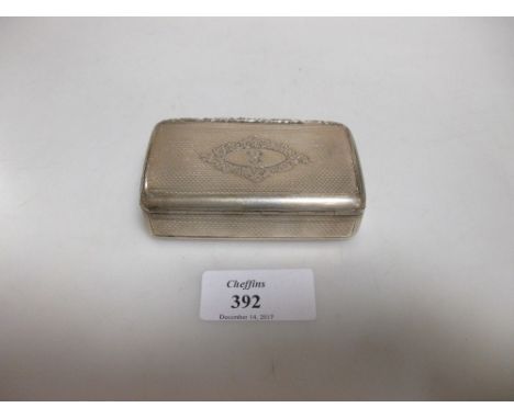 A silver snuff box by WSH, London 1817  