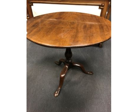 A 19th century mahogany wine table with birdcage action on tripod base, 70cm h x 78cm d  