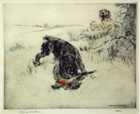 Henry Wilkinson, Spaniels retrieving game, signed lower right "Henry Wilkinson", numbered 37/75 and 20/45, and numbered 55/75