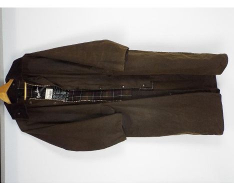 A vintage Barbour Burghley wax coat, C36 / 91cm.