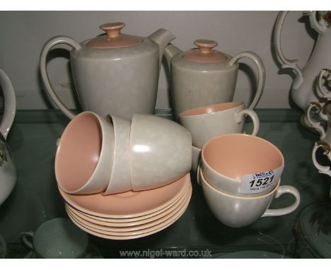 A Poole pottery pink and grey Coffee Set