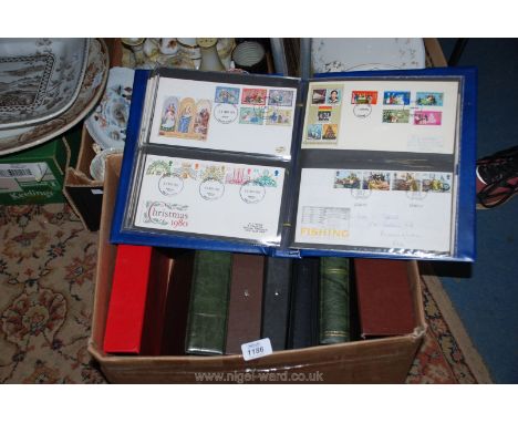 Eight folders containing First day Covers to include Christmas 1974, British Textiles 1982, The Commonwealth 1984, Non-value 