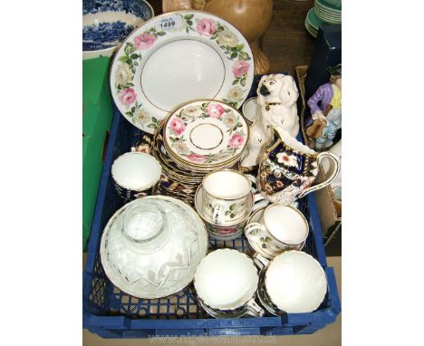 A quantity of part Teasets including Royal Worcester 'Botanic Rose' and blue and white Imari style, a Royal Doulton Mantle Sp