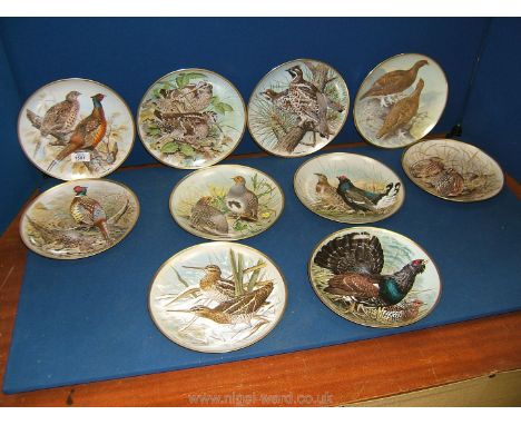 Ten Franklin porcelain plates 'Game Birds of the World' by Basil Ede.