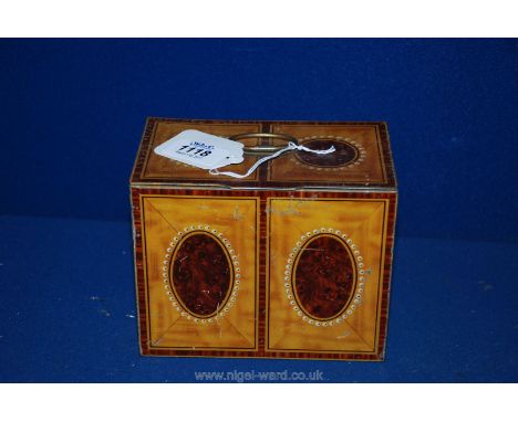 An early William Crawford Biscuit Tin in shape of Georgian Tea Caddy