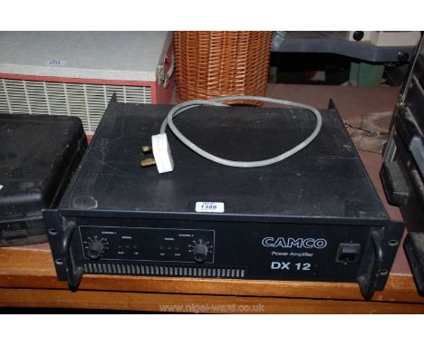 A Camco DX12, 1200 watt stereo Power Amplifier, made in Germany by Camco productions, 600 watts per channel, with bridge, mon