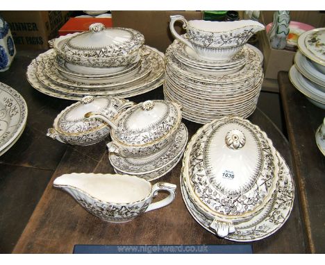 A good quantity of Dinnerware by K & Co. 'Gloucester' pattern no. 104604 including graduated meat plates, dinner, breakfast a