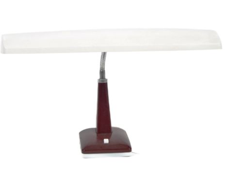 Pifco - Model 993 - A retro 20th Century Japanese designed bankers / industrial desk lamp light having an elongated white sha