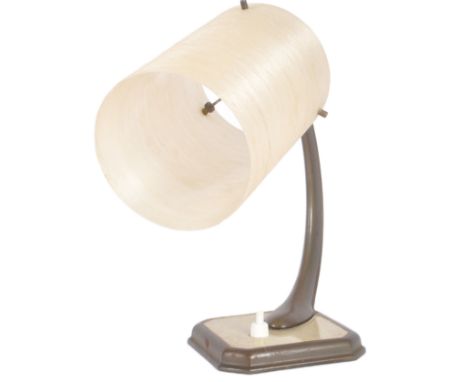 A retro vintage mid 20th Century table desk lamp light. Long circular spun fibreglass shade set to the lamp base.&nbsp;Sold a