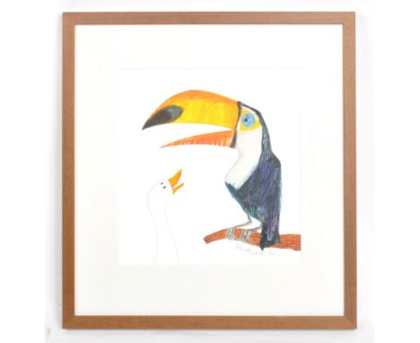 Petr Horácek (b.1967) - A Contemporary mixed media on paper painting / illustration preliminary artwork from Silly Suzy Goose