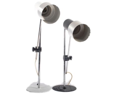 Prova Lighting - A pair of retro vintage mid 20th Century 1960s Italian adjustable desk / bedside lamp lights with each havin