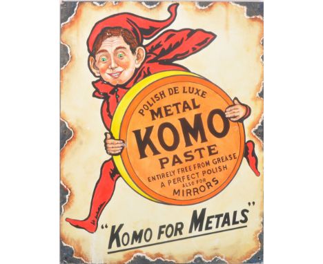 Komo - A Contemporary&nbsp;artists' impressions of traditional pictorial enamel advertising sign for 'Metal Komo Paste'. Pain