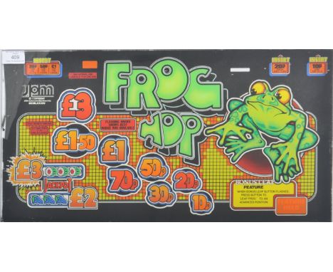 JPM - A contemporary slot machine / fruit machine glass panel for the Frog Hop. Measures approx; 29cm x 56cm.&nbsp;&nbsp;