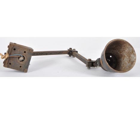 Memlite - A original 1950s industrial factory work mountable desk / machinists lamp light having a shaped wide conical shade.