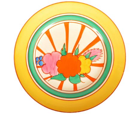 Clarice Cliff - Fruit Burst - A vintage 20th Century Art Deco plate hand painted in the Fruit Burst pattern. Fantasque, Biyan