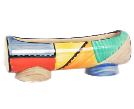 Clarice Cliff&nbsp; - A vintage 20th Century 1930s Art Deco flower trough / planter over painted in vibrant colours. Makers m