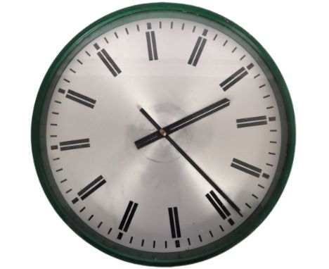 Robert Welch - Smiths - Braidwood Developments - A retro 1970s wall clock of green Bakelite construction with silvered dial h