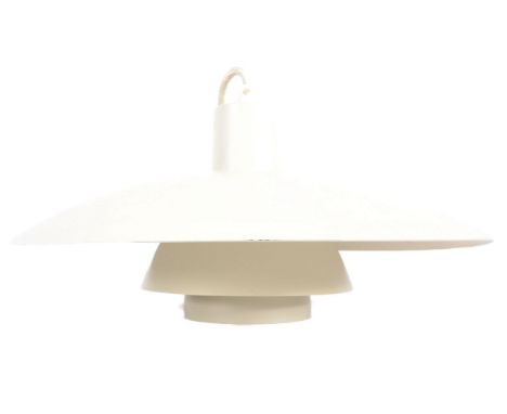 Louis Poulsen - PH 4.3 - A retro vintage 1960s cream and orange enamel graduating UFO ceiling light. Metal construction, with