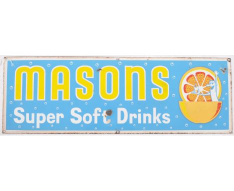 Masons - A retro vintage 20th Century point of sale shop display advertising&nbsp;porcelain enamel having yellow and white le