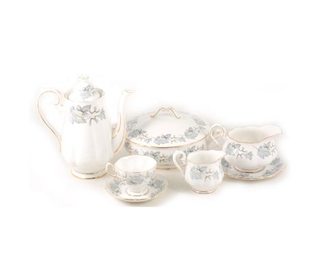 An extensive Royal Albert bone china dinner and tea service, Blue Maple pattern.