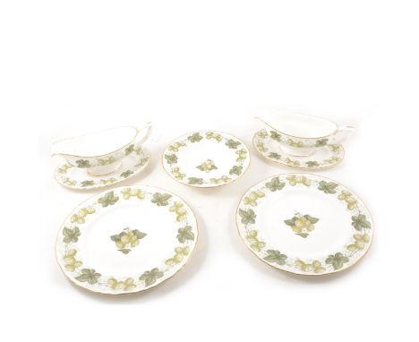 A Royal Worcester bone china dinner service, The Worcester Hop - Mathon pattern.