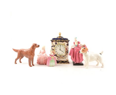 Masons mantel clock, Royal Mandalay, quartz movement, 22cm; a Beswick model of a Jack Russell; a Beswick model of a Red Sette