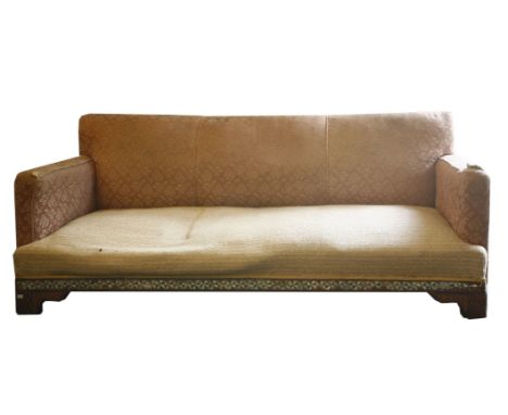 An Eastern mother-of-pearl inlaid sofa, circa 1890, 200cm wide