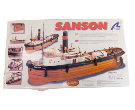 An Artesania Latina Sanson 1:50 scale model boat kit, of a tug boat, boxed