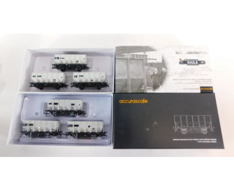 Accurascale OO gauge rolling stock, comprising British Railways Hop 24\H2024.5 tonne hopper wagon set M and a British Railway