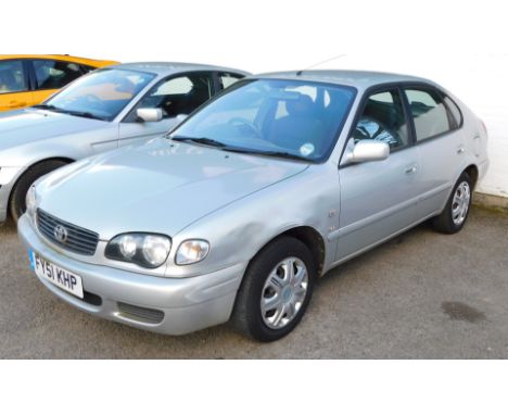 A 2001 Toyota Corolla GS Hatchback, registration FY51 KHP, petrol, five door hatchback, 1398cc, first registered 21st Septemb