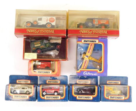 Matchbox diecast vehicles, including Matchbox models of Yesteryear Y12CG.M.van, a Y22-1 1930 Model A Ford van, a MB44 1921 Fo
