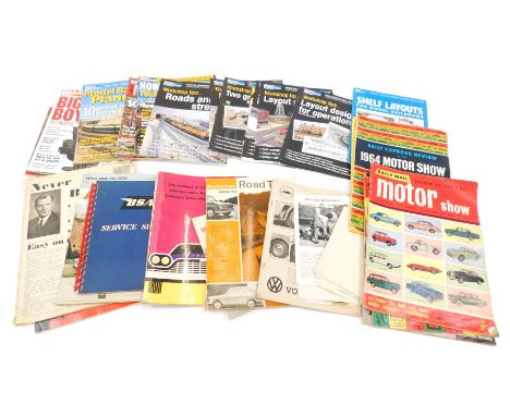 A group of motoring and model building magazines, International Automobile Catalogue, Autocar Road Test, 1964 Motor Show Expr