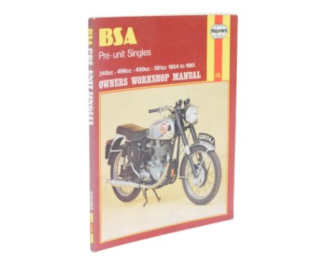 Haynes. BSA Pre Unit Singles, 1954-1961, workshop manual.